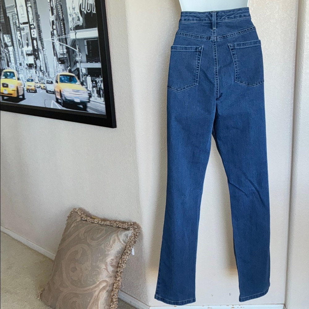 CHARTER CLUB Jeans Lexington Straight Leg High-Rise Women's Medium Wash. 10 - Picture 4 of 17